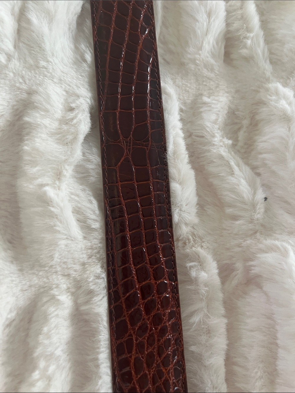 Cole Haan Men's American Alligator Leather Belt Cognac Oxblood Size 34 - Picture 10 of 16